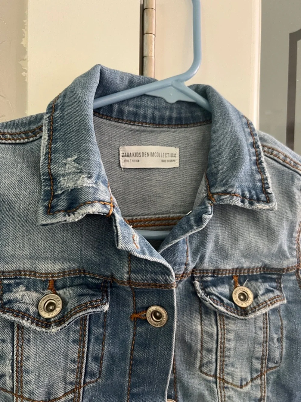 Zara Light Blue Kids Denim Jacket - Button Front